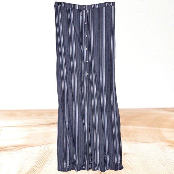 EUC Hollister High Waisted Striped Button Slit Maxi Skirt Size Large - Picture 4 of 8